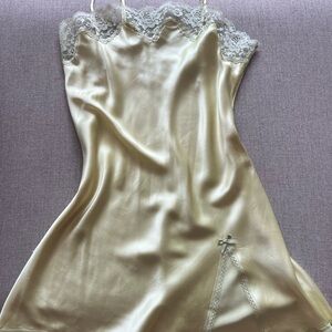 Victoria's Secret Yellow Satin Lace Slip
